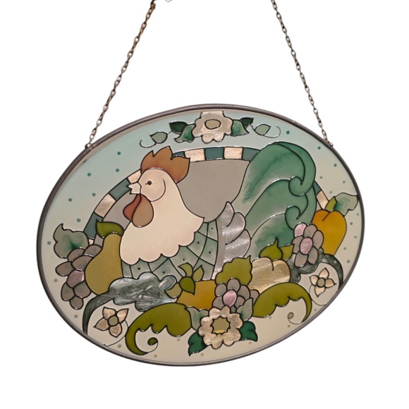 Vintage Joan Baker Designs Stained Glass Rooster Suncatcher - Picture 1 of 2